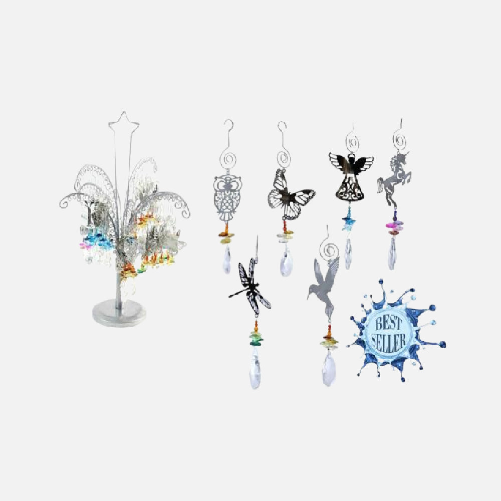 48 PRE PACK GARDEN CRYSTAL ORNAMENT ON RACK