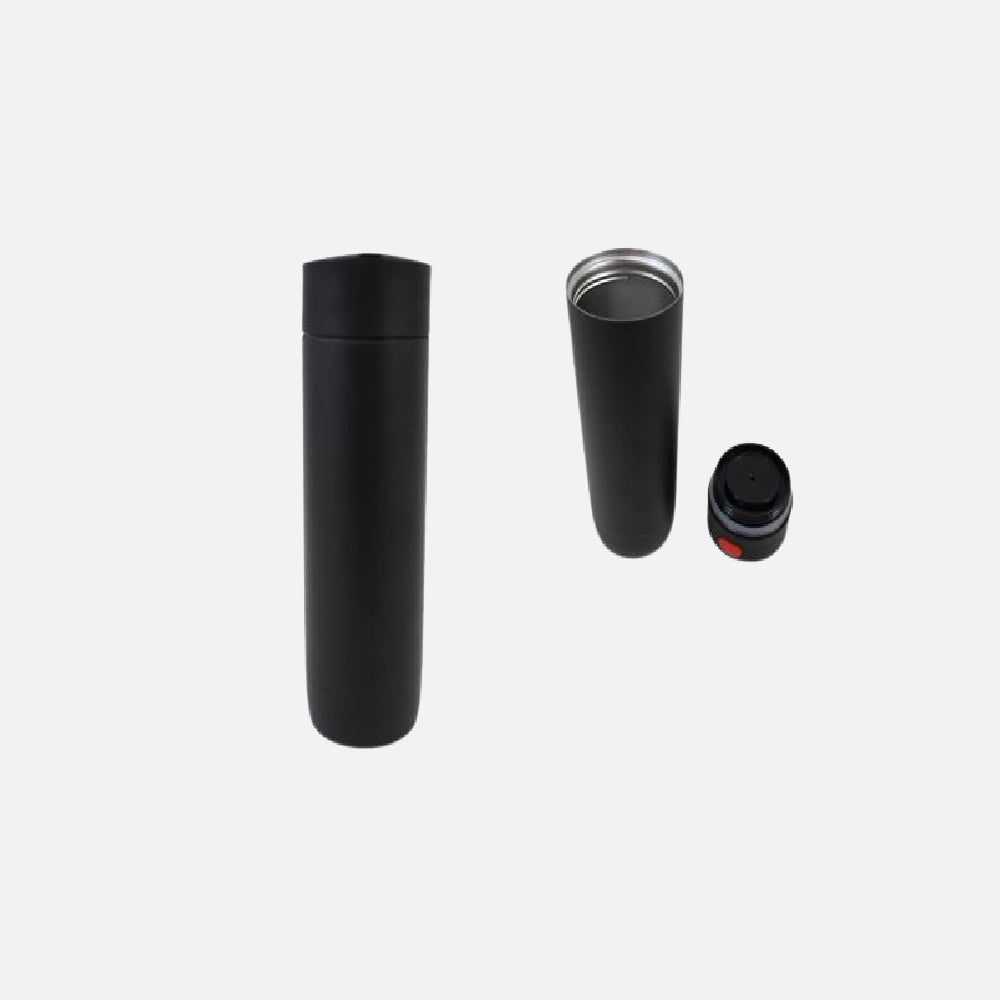BLACK POWDER COATED STAINLESS STEEL TUMBLER WITH LID