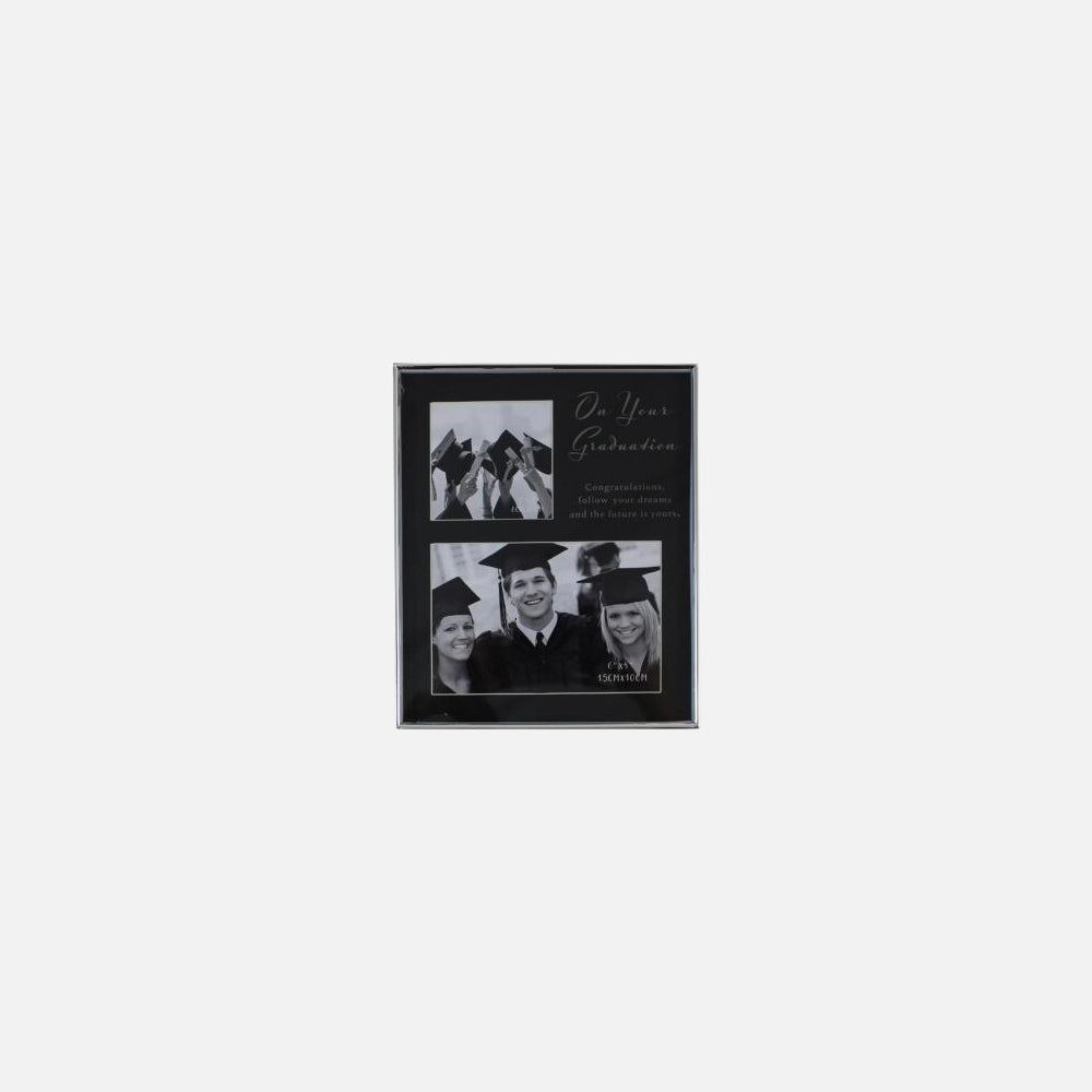 Graduation Silver Frame SILVER PLATED 2-PIC FRAME-GRADUATION