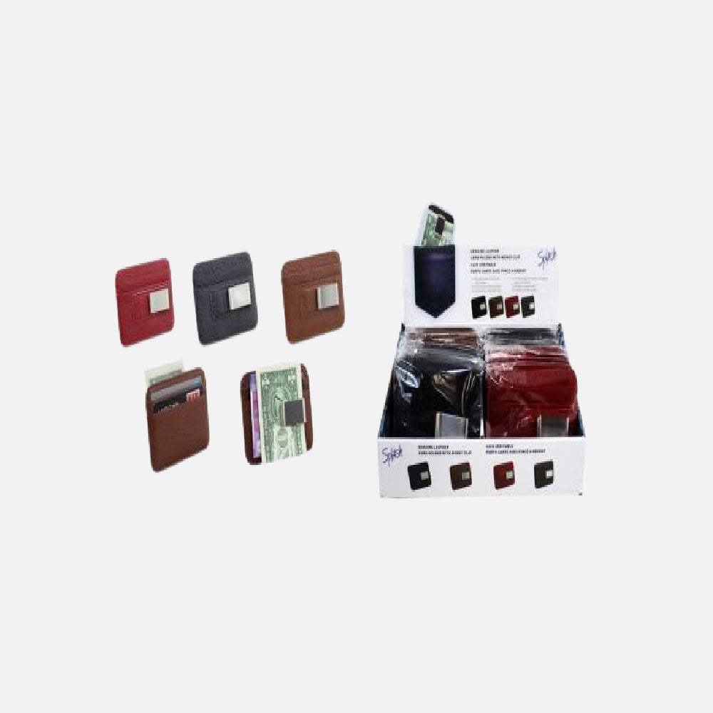 16PC. LEATHER CARD HLDR/MONEY CLIP